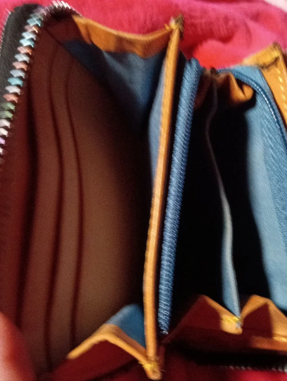Dooney & Bourke Rainbow Zipper Black Rainbow DB Logo Zip Card Wallet